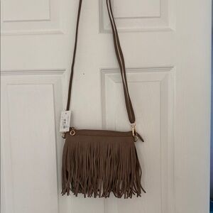 Brown Fringe Crossbody Bag